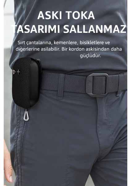 Wınd3 Kablosuz Bluetooth Hoparlör V5.0 | Suya Dayanıklı, 5 Saat Pil, Kemer & Bisiklet Askılı Taşınabilir Hoparlör