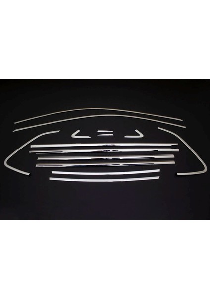 Vw Volkswagen Polo Uyumlu Hb Cam Çerçeve 12 Parça 2017 ve Sonrası Paslanmaz Krom