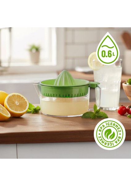 Limon ve Narenciye Sıkacağı, 0.60 L, Hazneli ve Ölçü Göstergeli