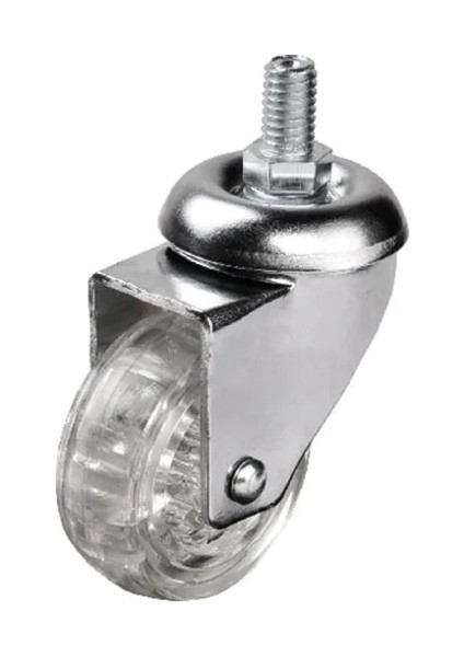 Buğz 302 - 50X20 mm Şeffaf Makaralı Vidalı Teker