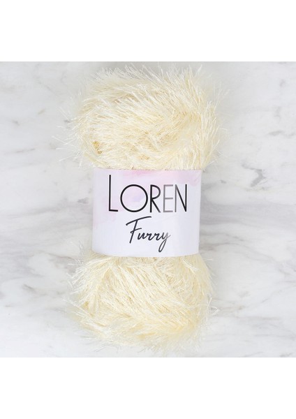 Loren Furry Krem El Örgü Ipi - RF065 - 34062