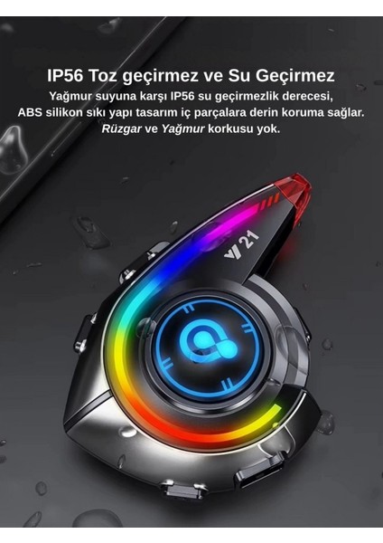 Y21 Rgb Işık Efektli Intercom Bluetooth Motosiklet Kask Kulaklığı Intercom Kulaklık indirimleri
