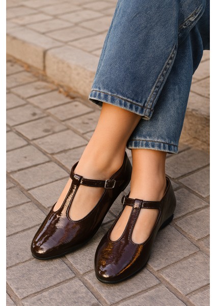 T-Strap Mary Jane Tasarım Babet indirimleri