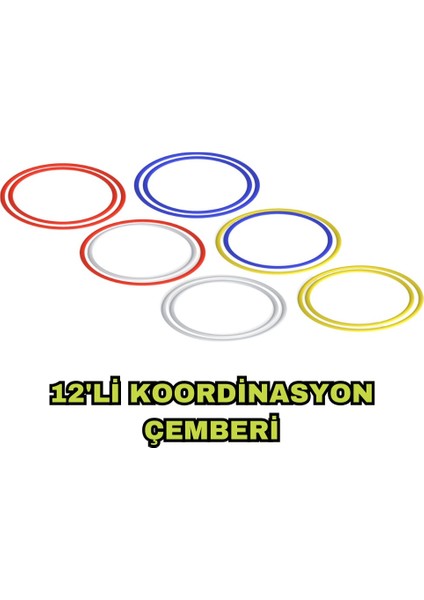 Antrenman Seti 12LI Koordinasyon Çemberi 12LI Antrenman Çanağı 12 Adet 17CM Huni Seti modelleri