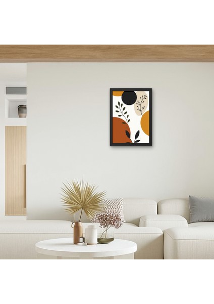 Minimalist Soyut Bitkisel Desen Tablo Boho Geometrik Salon Duvar Dekoru