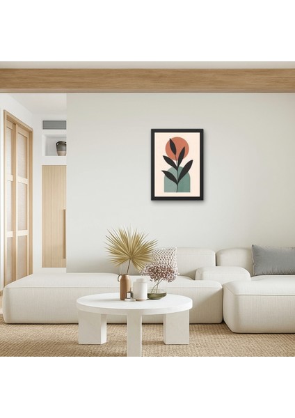 Minimalist Bitki Yaprak Ahşap Tablo Duvar Dekoru | Boho Modern Iskandinav 15X20 20X30