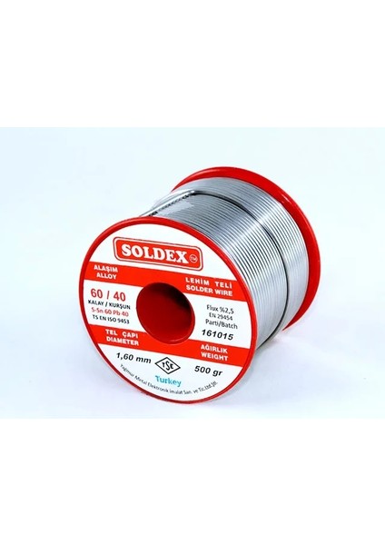 60-40 Lehim Teli 500 gr 1.6 mm - Sn:60 / Pb:40