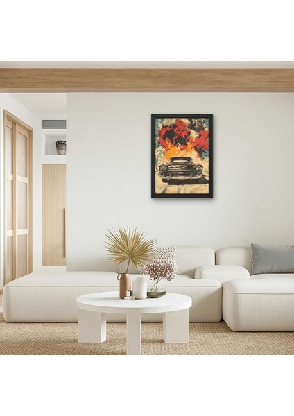 Vintage Klasik Araba Tablo Uv Baskı | Soyut Renk Pop Art Duvar Dekoru 15X20 20X30