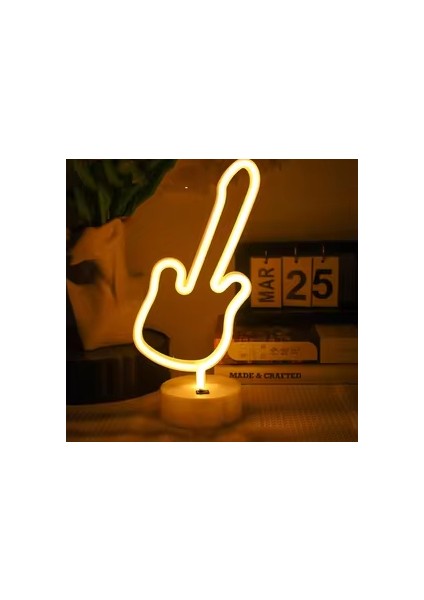 Neon Gitar Masa Lambası