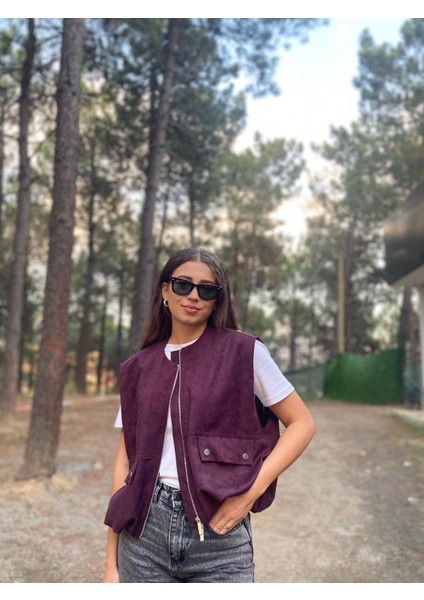 Premium Süet Fermuarlı Yelek modelleri