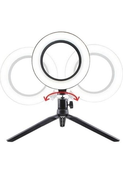 Buffer® 8inç 20CM Youtube Instagram Tiktok Selfie Stüdyo Video Fotoğraf Ring Light Tripod LED Halk fırsatları
