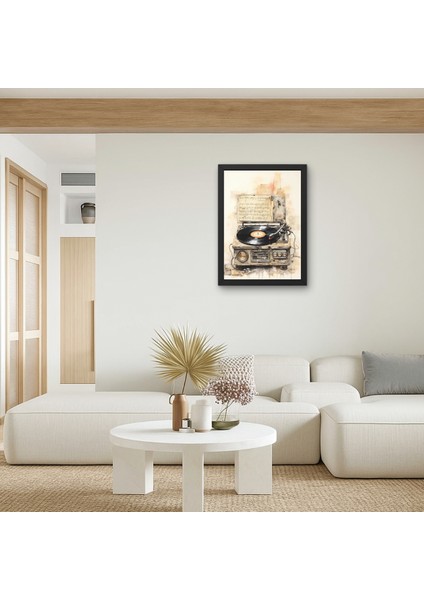 Nostaljik Pikap Gramofon Ahşap Tablo Duvar Dekoru | Vintage Müzik Hediye 15X20 20X30