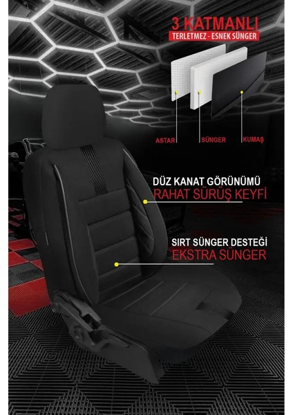 Mini Countryman (F60) Cooper D 2.0 (150 Hp) All4 2018 Uyumlu Sadece Ön Iki Koltuk Tay Tüyü Oto Kılıf Siyah fiyatları