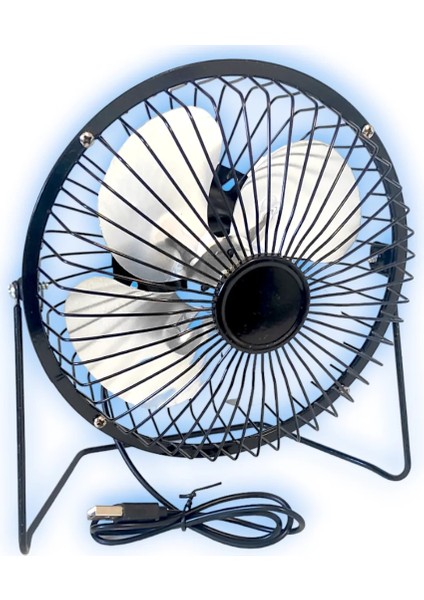 Masaüstü Metal Mini Fan Vantilatör USB Girişli 20 cm Çap (5067)