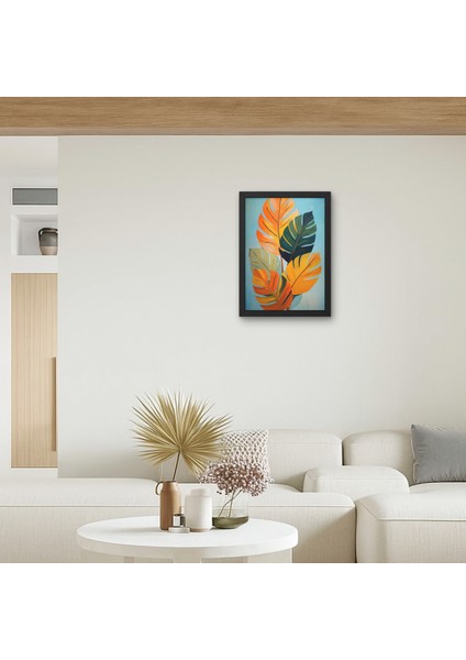 Tropikal Yaprak Tablosu | Monstera Duvar Dekoru | Modern Soyut Ahşap Poster