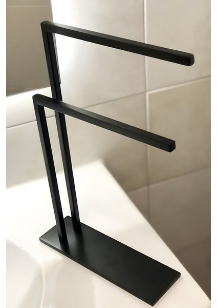 Modern Metal Havlu Askısı Tezgah Üstü Havlu Asacağı Minimalist Ikili Havluluk Banyo Toparlayıcı indirimleri