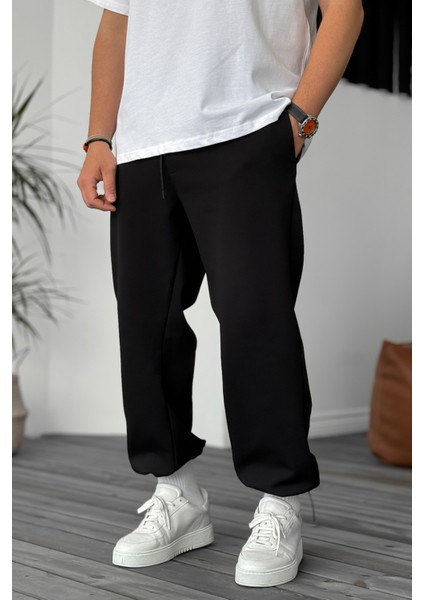 Erkek Baggy Ayarlanabilir Paça 3 Iplik Şardonlu Bol Kesim Stoper Paça Rahat Eşofman Altı TR0463