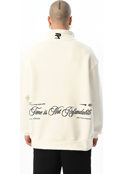 Sırt Yazı Detaylı Yarım Pat Fermuarlı Sweatshirt fiyatları