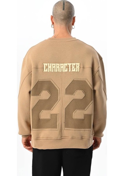 Sırt Baskılı Nakışlı Sweatshirt