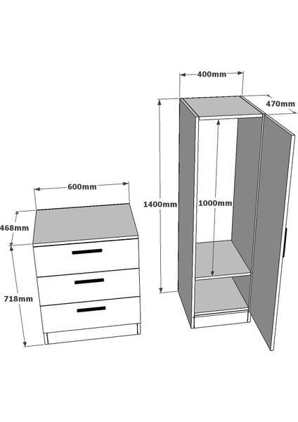 Foster Aynalı 3 Çekmeceli Şifonyer Gardırop Çam Beyaz indirimleri