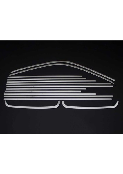 Vw Volkswagen Transporter T6 Uyumlu Kısa Şasi Cam Çerçevesi 14 Parça 2015 ve Sonrası Paslanmaz Krom