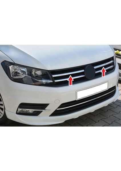 Vw Volkswagen Caddy Uyumlu Ön Panjur 2 Parça 2015-2019 Paslanmaz Krom