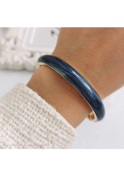 Mineli Mermer Model Lacivert Kelepçe