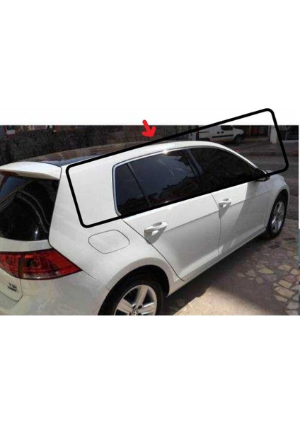 Vw Volkswagen Golf 7 Hb Uyumlu Cam Üst Çerçeve 8 Parça 2013 ve Sonrası Paslanmaz Krom
