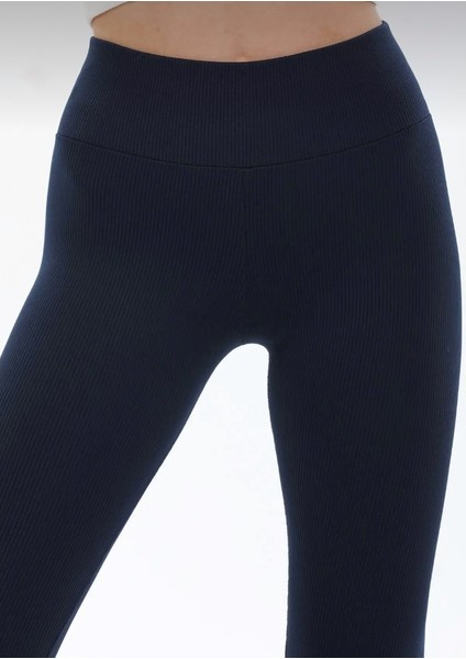 Yüksek Bel, Fitilli, Toparlayıcı Interlok Beli Lastikli Örme Kadın Tayt fiyatları