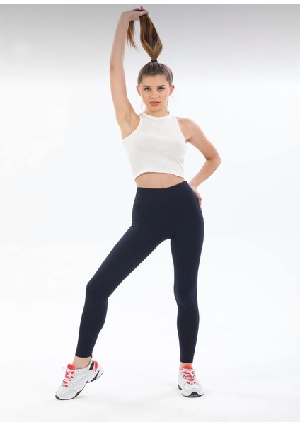 Yüksek Bel, Fitilli, Toparlayıcı Interlok Beli Lastikli Örme Kadın Tayt fırsatları