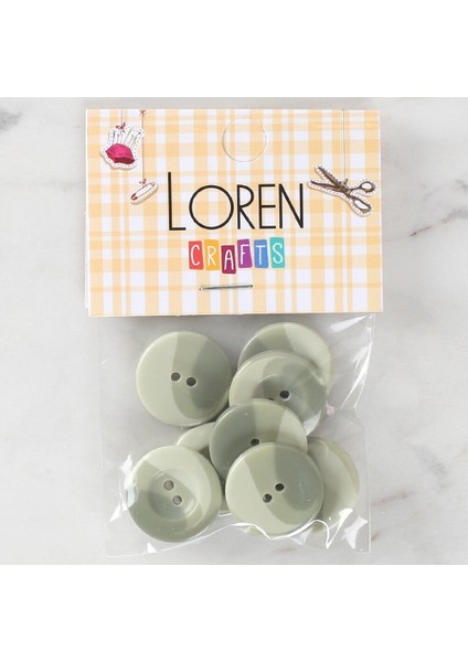 Loren Crafts 8'li Düğme Yeşil- 1127