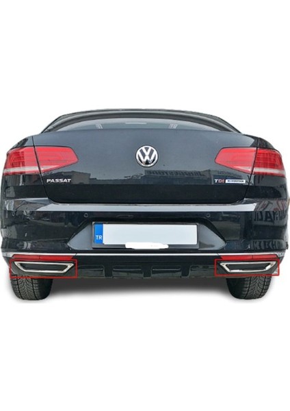 Vw Volkswagen Passat B8 Uyumlu Sedan Egzoz Çıkış Kromu 2 Parça 2015-2019 Paslanmaz Krom fiyatları