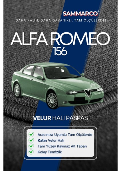 Alfa Romeo 156 2005 Halı Paspas Velur Paspas Kumaş Paspas Oto Paspas fiyatları