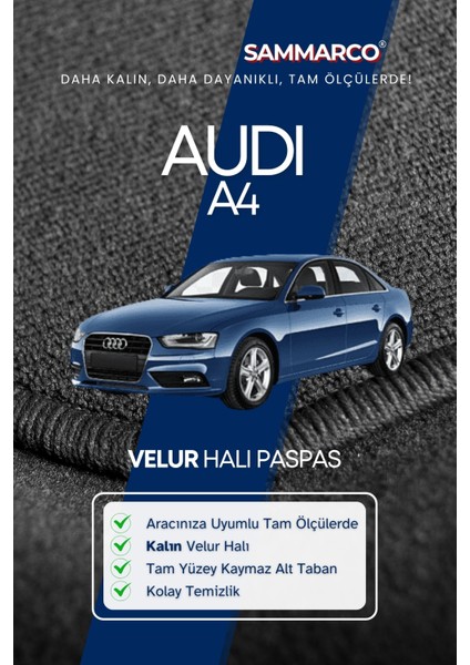 Audi A4 2008 Halı Paspas Velur Paspas Kumaş Paspas Oto Paspas fiyatları