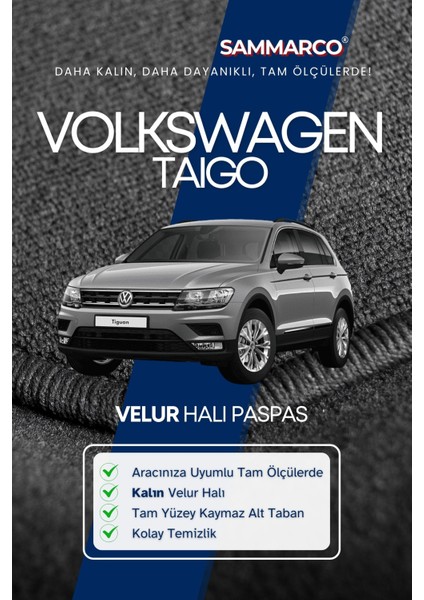 Volkswagen Taigo 2023 Halı Paspas Velur Paspas Kumaş Paspas Oto Paspas fiyatları