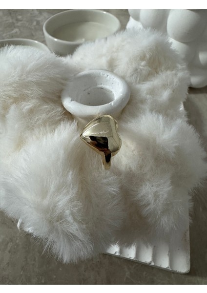 Bombe Kalp Gold Ayarlanabilir Yüzük modelleri