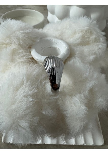 Bombe Çizgili Ayarlanabilir Silver Yüzük modelleri