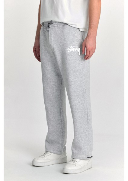 Erkek Baggy Ayarlanabilir Paça Stüssy Baskılı 3 Iplik Şardonlu Bol Kesim Stoper Paça Eşofman Altı fırsatları