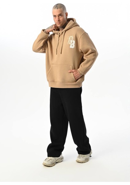 Baskılı Nakışlı Kapüşonlu Sweatshirt