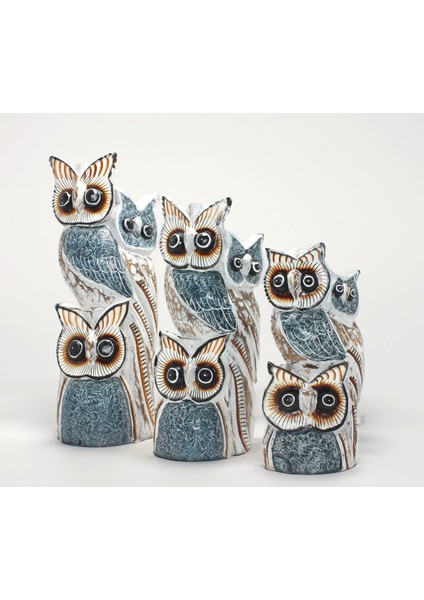 Ahşap 3'lü Baykuş Seti Model 6