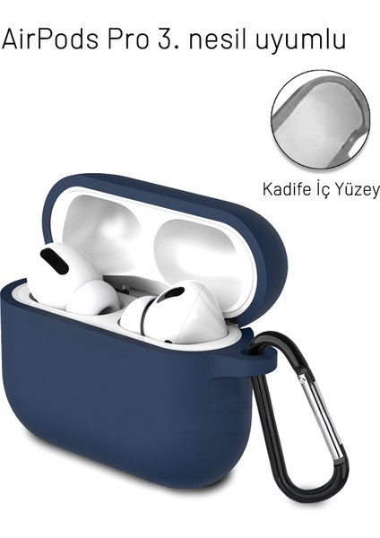 Airpods Pro 3. Nesil Uyumlu Içi Kadife Darbelere Dayanıklı Askı Aparatlı Lansman Silikon Kılıf