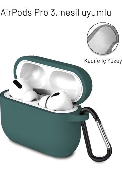 Airpods Pro 3. Nesil Uyumlu Içi Kadife Darbelere Dayanıklı Askı Aparatlı Lansman Silikon Kılıf