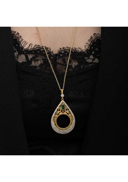 Gümüş Gold Kaplama Damla Çeyrek Takılabilen Kadın Kolye fırsatları