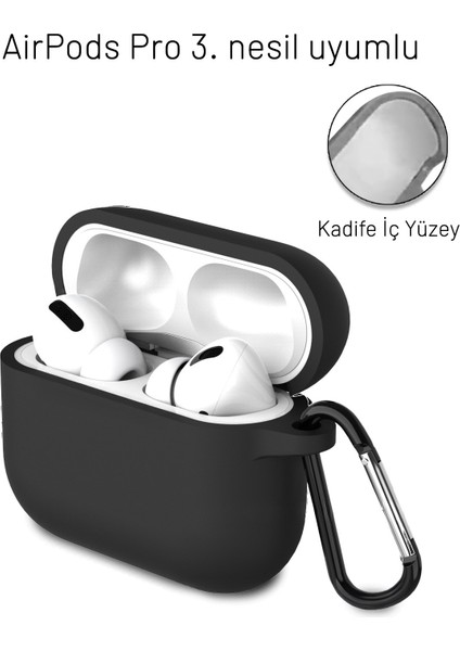 Airpods Pro 3. Nesil Uyumlu Içi Kadife Darbelere Dayanıklı Askı Aparatlı Lansman Silikon Kılıf