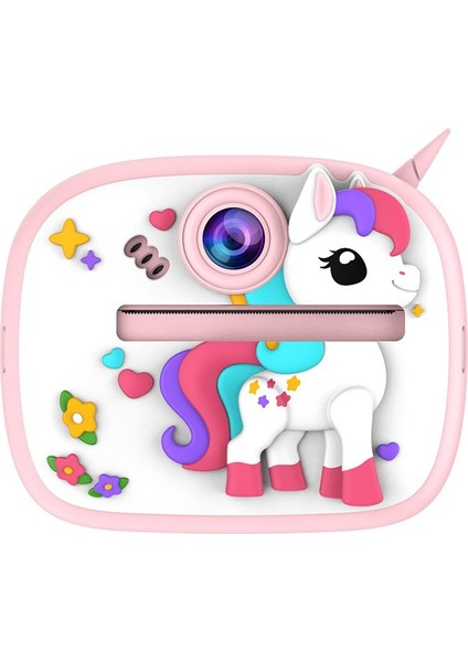 Unicorn Temalı Anında Baskılı Çocuk Kamerası Print Kamera | Çift Kamera, 2,0″ Ekran, Silikon Kılıf modelleri
