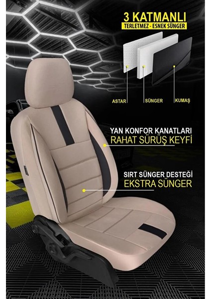 Skoda Superb Prestige 2.0 Tdi Cr Scr 190 4x4 Dsg 2017 Uyumlu Sadece Ön Iki Koltuk Tay Tüyü Oto Kılıf Bej fiyatları