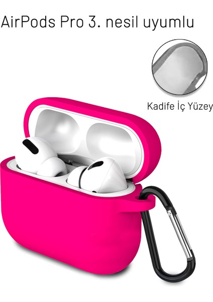 Airpods Pro 3. Nesil Uyumlu Içi Kadife Darbelere Dayanıklı Askı Aparatlı Lansman Silikon Kılıf