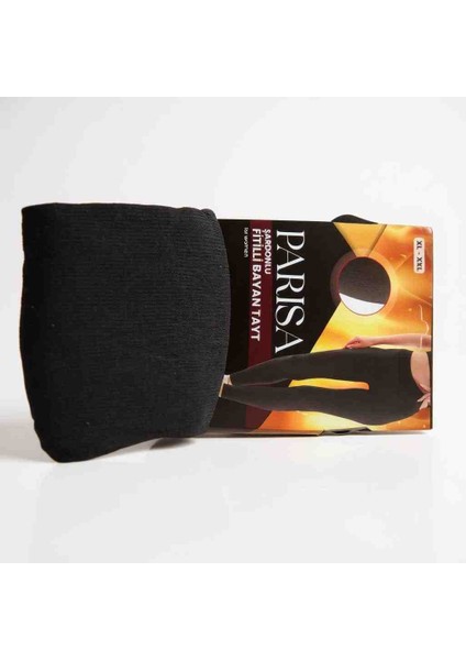 Şarbonlu Fitilli Kadın Tayt Xl-Xxl Siyah
