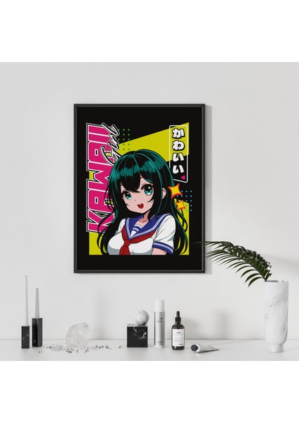 ''kawaii Iı'' Anime Kızı Poster Tablo (Çerçeveli) fırsatları