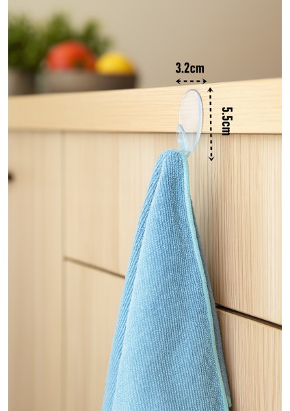 3 Lü Şeffaf Kendinden Yapışkanlı Duvar Askısı – 5.5 x 3.2 cm | Iz Bırakmaz, Güçlü Tutuş 722185
